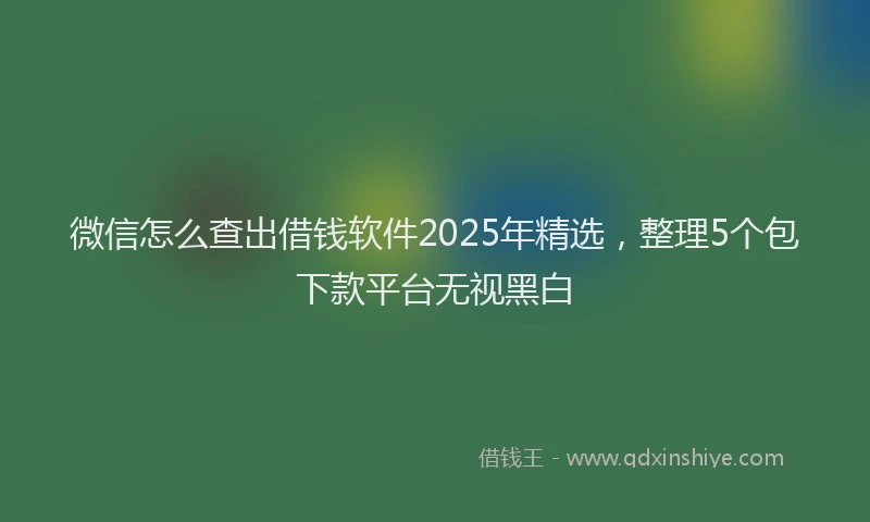 微信怎么查出借钱软件2025年精选，整理5个包下款平台无视黑白
