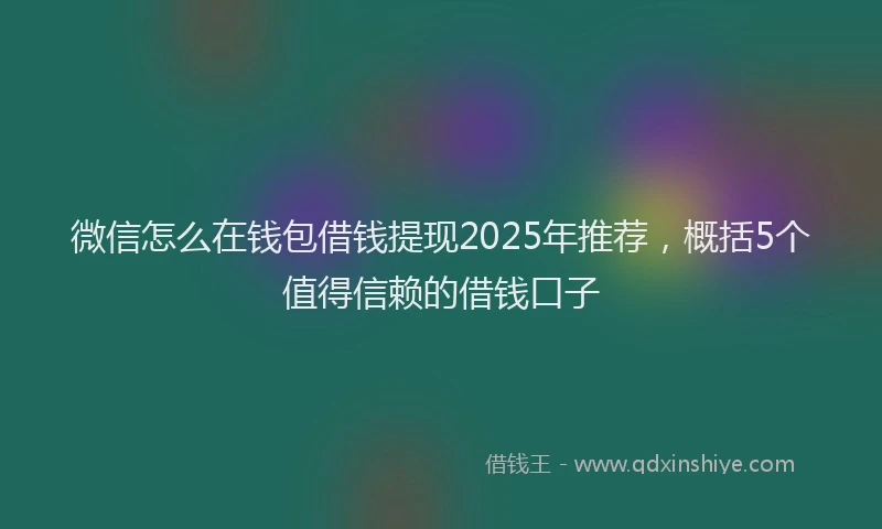 微信怎么在钱包借钱提现2025年推荐，概括5个值得信赖的借钱口子