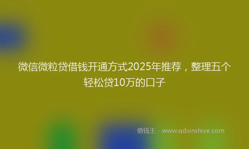 微信微粒贷借钱开通方式2025年推荐，整理五个轻松贷10万的口子