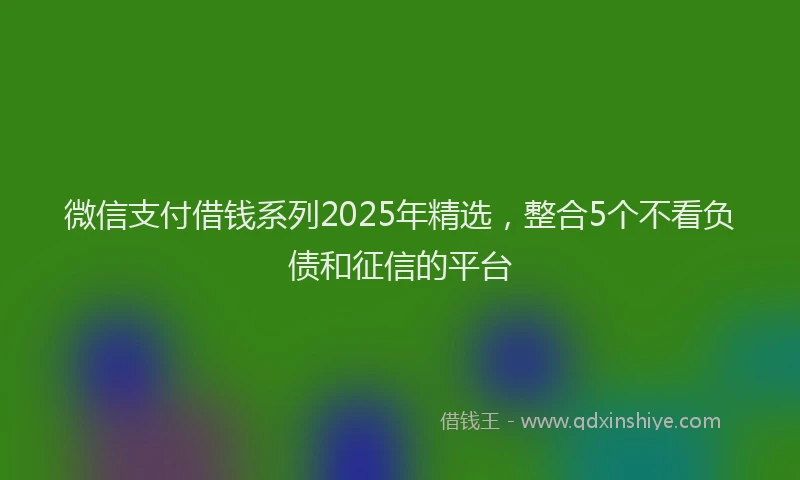 微信支付借钱系列2025年精选，整合5个不看负债和征信的平台