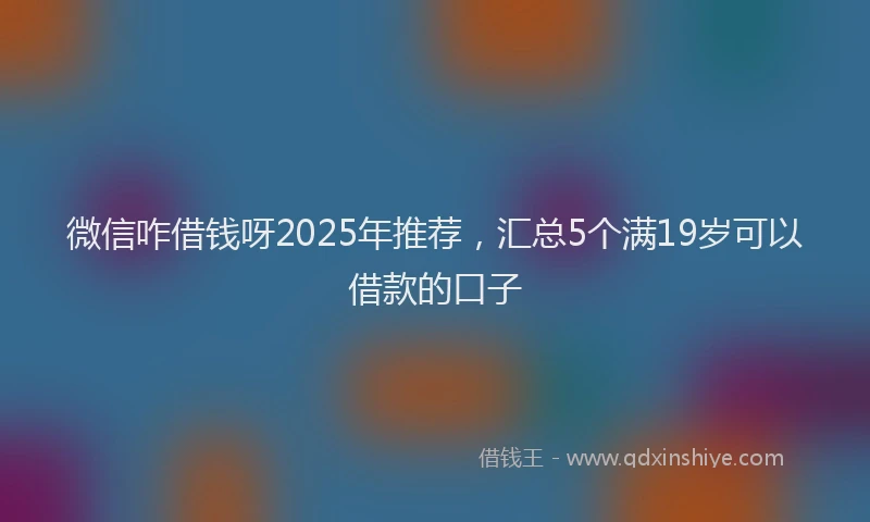 微信咋借钱呀2025年推荐，汇总5个满19岁可以借款的口子
