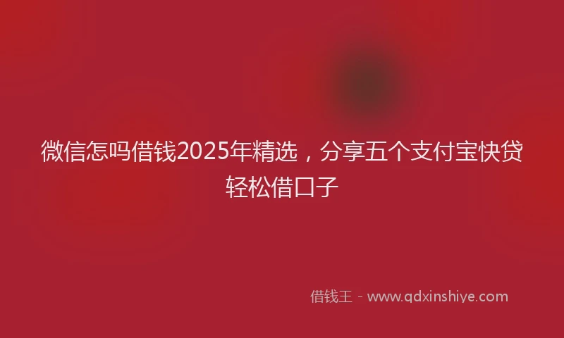 微信怎吗借钱2025年精选，分享五个支付宝快贷轻松借口子