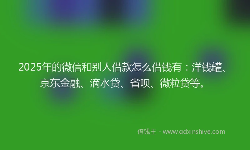 2025年的微信和别人借款怎么借钱有：洋钱罐、京东金融、滴水贷、省呗、微粒贷等。