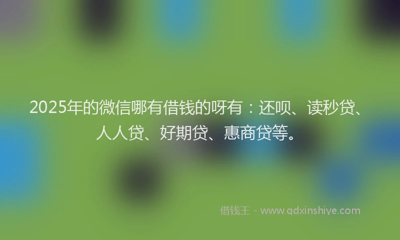 2025年的微信哪有借钱的呀有：还呗、读秒贷、人人贷、好期贷、惠商贷等。