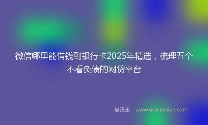 微信哪里能借钱到银行卡2025年精选，梳理五个不看负债的网贷平台