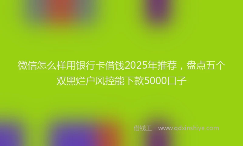 微信怎么样用银行卡借钱2025年推荐，盘点五个双黑烂户风控能下款5000口子