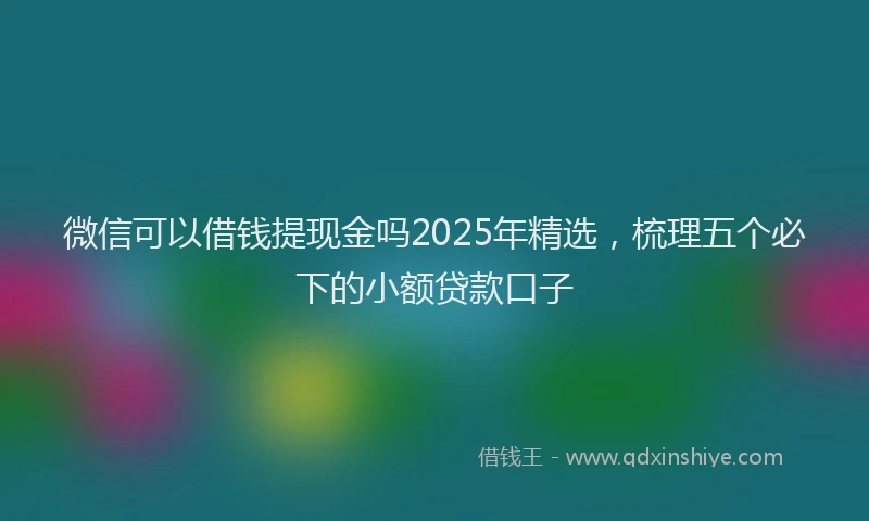 微信可以借钱提现金吗2025年精选，梳理五个必下的小额贷款口子
