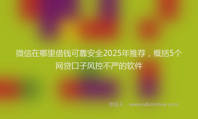 微信在哪里借钱可靠安全2025年推荐，概括5个网贷口子风控不严的软件