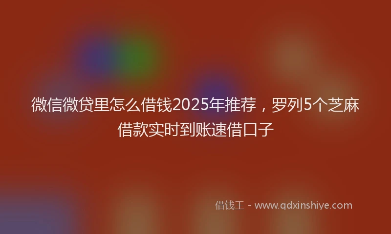 微信微贷里怎么借钱2025年推荐，罗列5个芝麻借款实时到账速借口子