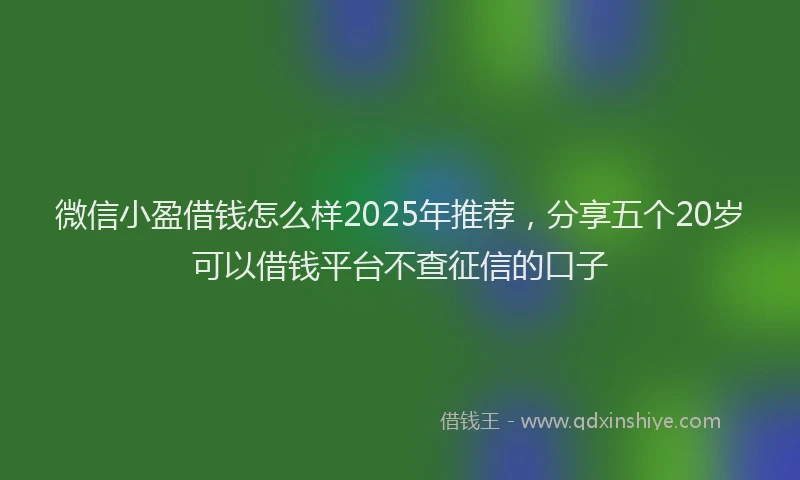 微信小盈借钱怎么样2025年推荐，分享五个20岁可以借钱平台不查征信的口子