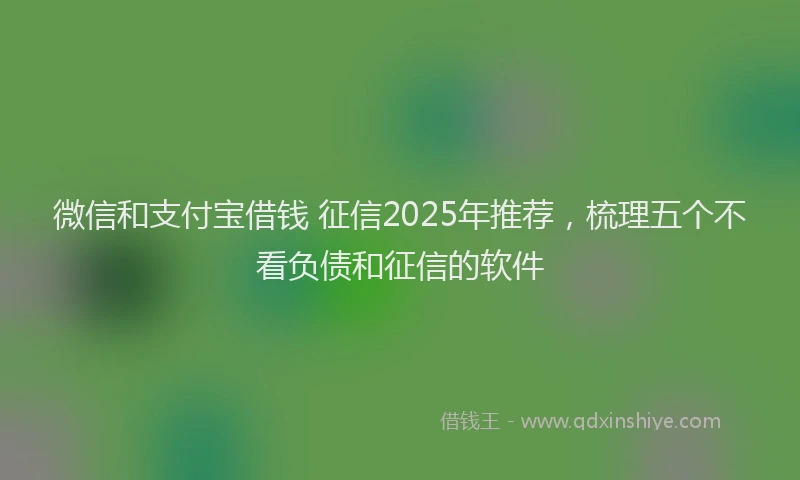 微信和支付宝借钱 征信2025年推荐，梳理五个不看负债和征信的软件