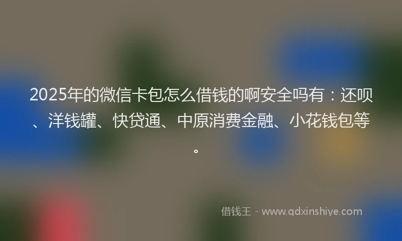 2025年的微信卡包怎么借钱的啊安全吗有：还呗、洋钱罐、快贷通、中原消费金融、小花钱包等。
