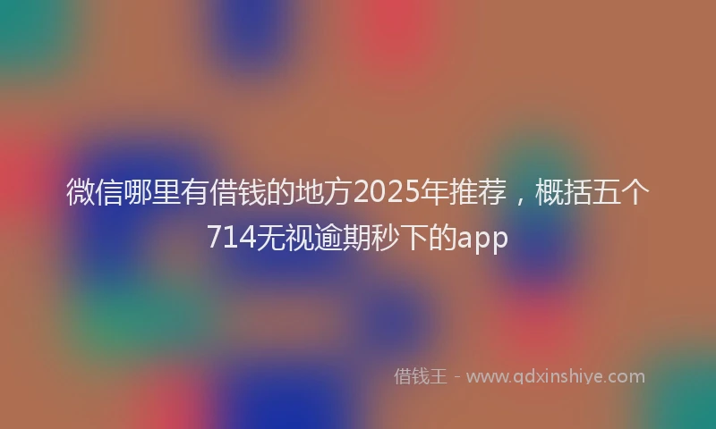 微信哪里有借钱的地方2025年推荐，概括五个714无视逾期秒下的app