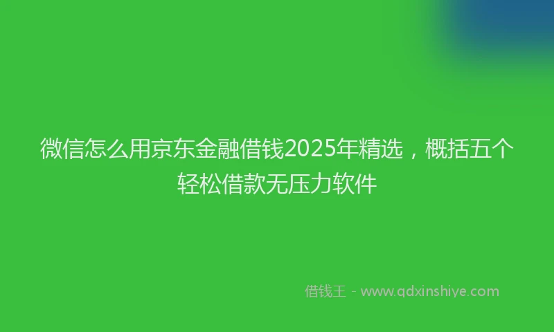 微信怎么用京东金融借钱2025年精选，概括五个轻松借款无压力软件