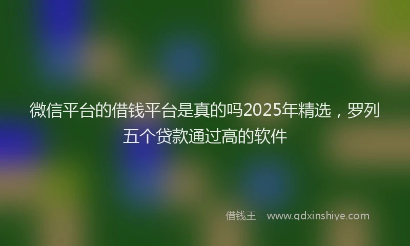 微信平台的借钱平台是真的吗2025年精选，罗列五个贷款通过高的软件