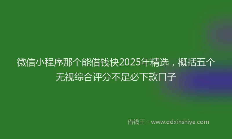 微信小程序那个能借钱快2025年精选，概括五个无视综合评分不足必下款口子