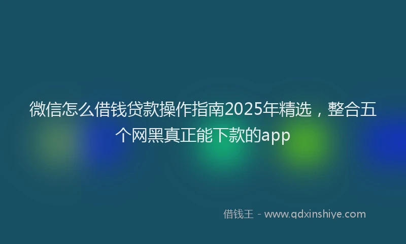 微信怎么借钱贷款操作指南2025年精选，整合五个网黑真正能下款的app