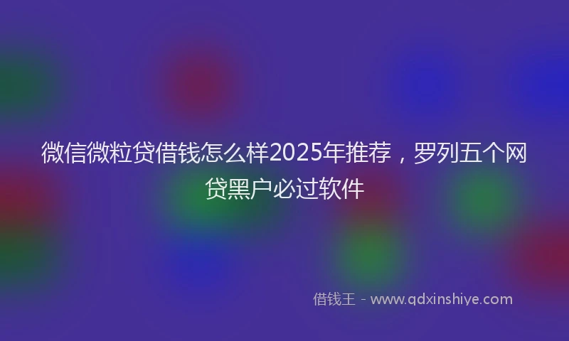 微信微粒贷借钱怎么样2025年推荐，罗列五个网贷黑户必过软件