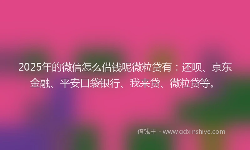 2025年的微信怎么借钱呢微粒贷有：还呗、京东金融、平安口袋银行、我来贷、微粒贷等。