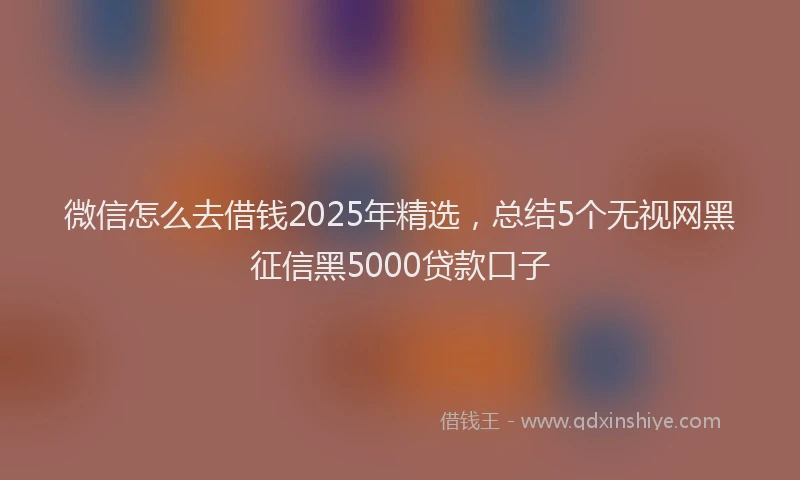微信怎么去借钱2025年精选，总结5个无视网黑征信黑5000贷款口子