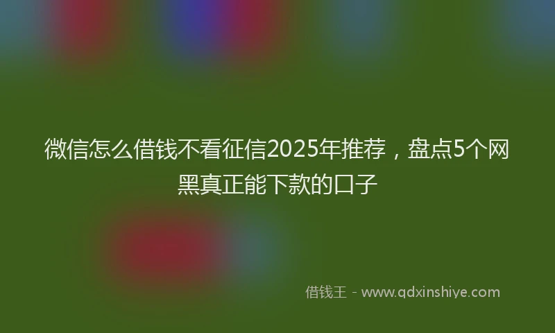 微信怎么借钱不看征信2025年推荐，盘点5个网黑真正能下款的口子