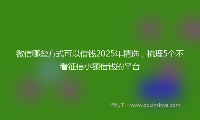 微信哪些方式可以借钱2025年精选，梳理5个不看征信小额借钱的平台