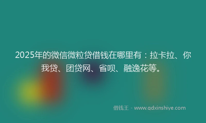 2025年的微信微粒贷借钱在哪里有：拉卡拉、你我贷、团贷网、省呗、融逸花等。