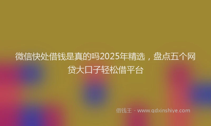 微信快处借钱是真的吗2025年精选，盘点五个网贷大口子轻松借平台