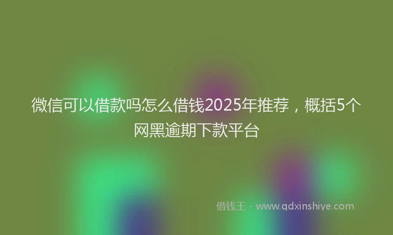 微信可以借款吗怎么借钱2025年推荐，概括5个网黑逾期下款平台