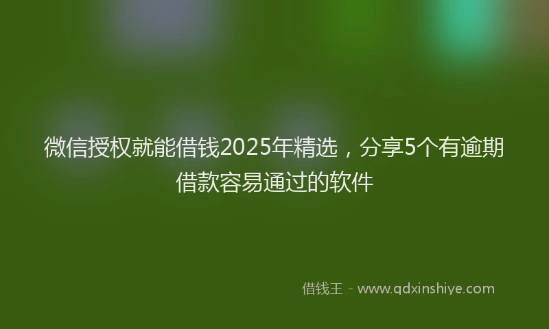 微信授权就能借钱2025年精选，分享5个有逾期借款容易通过的软件