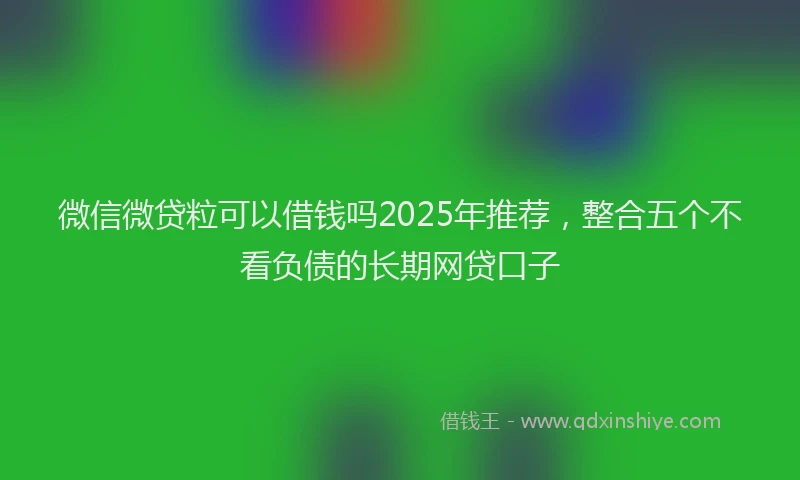 微信微贷粒可以借钱吗2025年推荐，整合五个不看负债的长期网贷口子