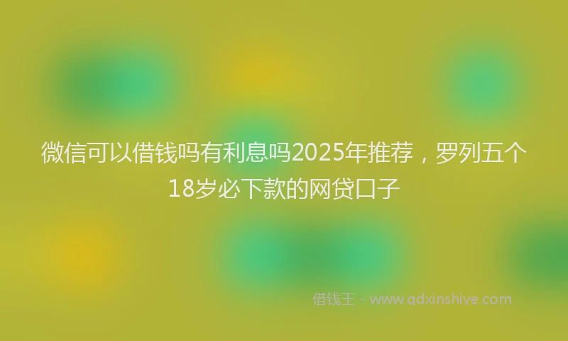微信可以借钱吗有利息吗2025年推荐，罗列五个18岁必下款的网贷口子