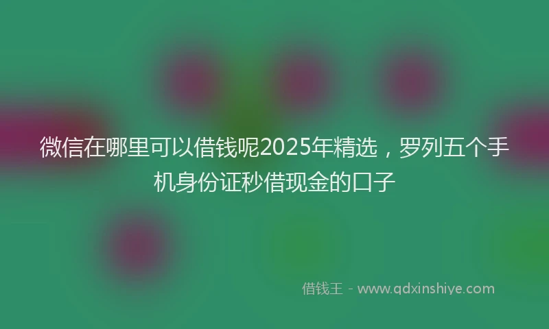 微信在哪里可以借钱呢2025年精选，罗列五个手机身份证秒借现金的口子