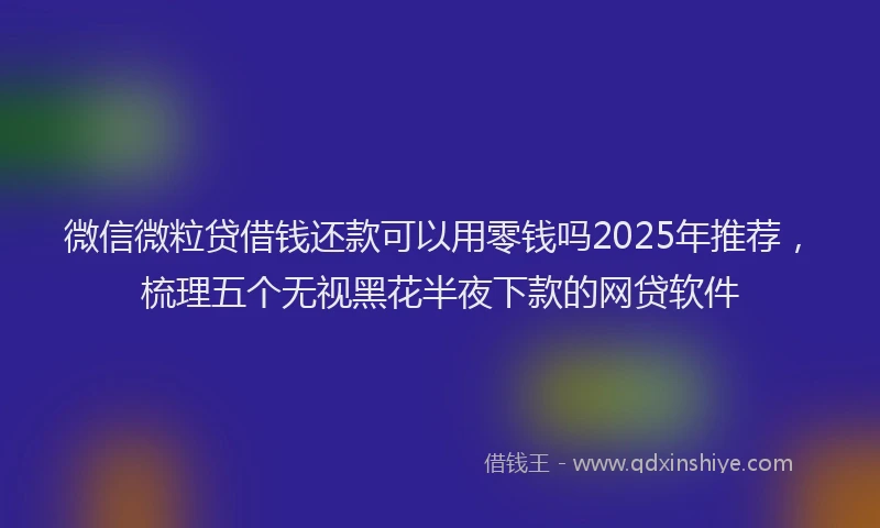 微信微粒贷借钱还款可以用零钱吗2025年推荐，梳理五个无视黑花半夜下款的网贷软件