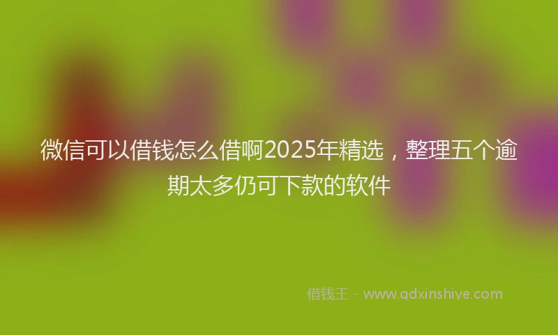 微信可以借钱怎么借啊2025年精选，整理五个逾期太多仍可下款的软件