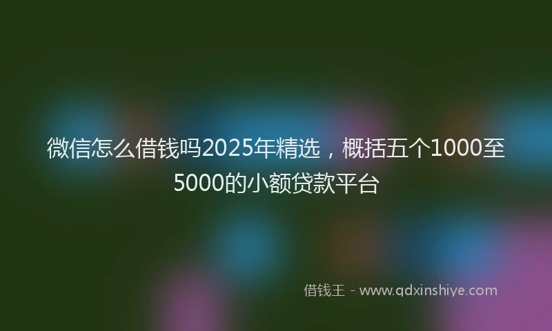 微信怎么借钱吗2025年精选，概括五个1000至5000的小额贷款平台