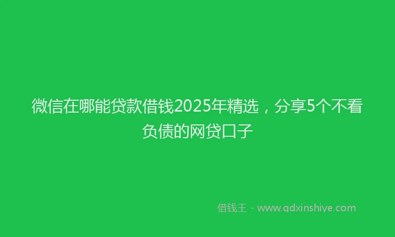 微信在哪能贷款借钱2025年精选，分享5个不看负债的网贷口子