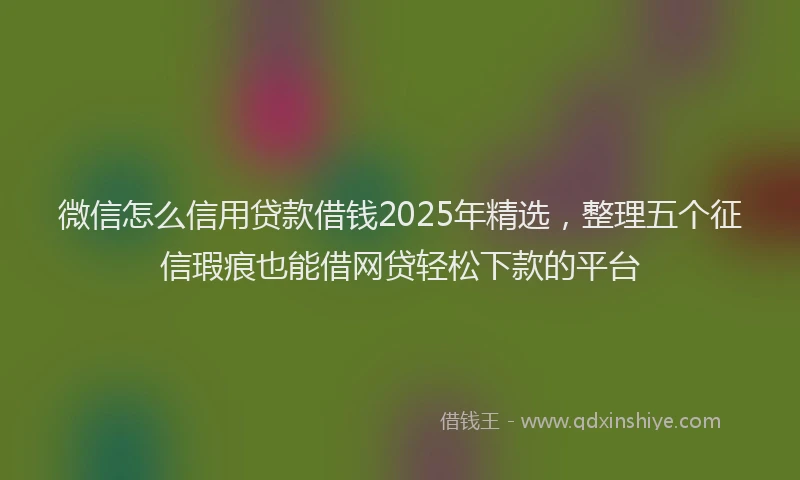 微信怎么信用贷款借钱2025年精选，整理五个征信瑕疵也能借网贷轻松下款的平台