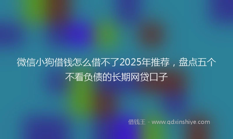 微信小狗借钱怎么借不了2025年推荐，盘点五个不看负债的长期网贷口子