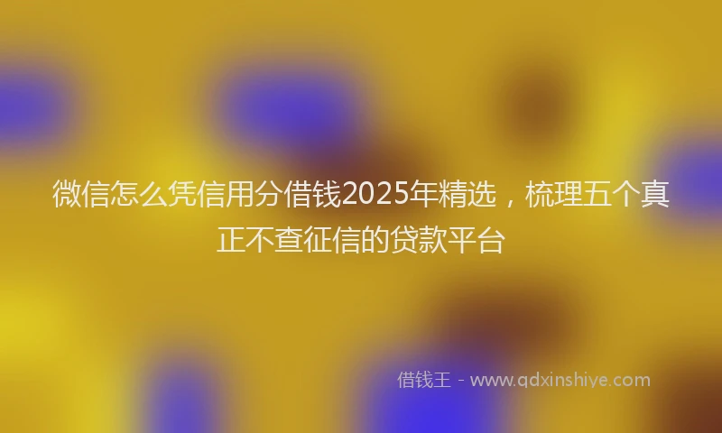 微信怎么凭信用分借钱2025年精选，梳理五个真正不查征信的贷款平台