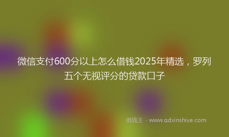 微信支付600分以上怎么借钱2025年精选，罗列五个无视评分的贷款口子