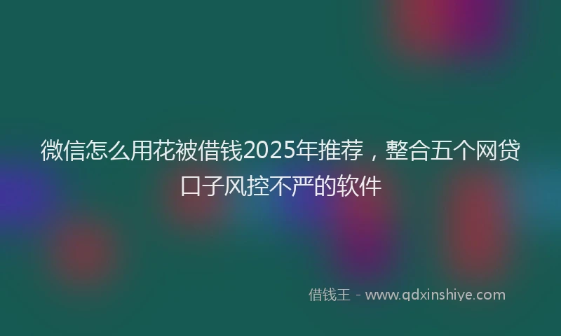 微信怎么用花被借钱2025年推荐，整合五个网贷口子风控不严的软件