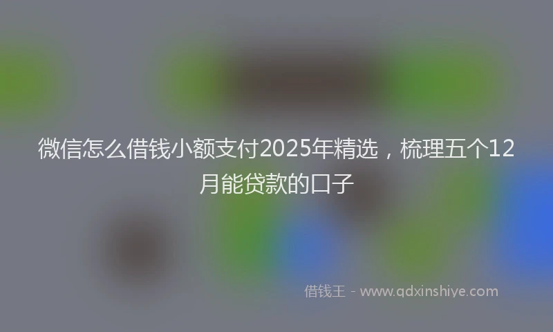 微信怎么借钱小额支付2025年精选，梳理五个12月能贷款的口子
