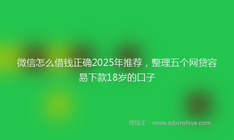 微信怎么借钱正确2025年推荐，整理五个网贷容易下款18岁的口子