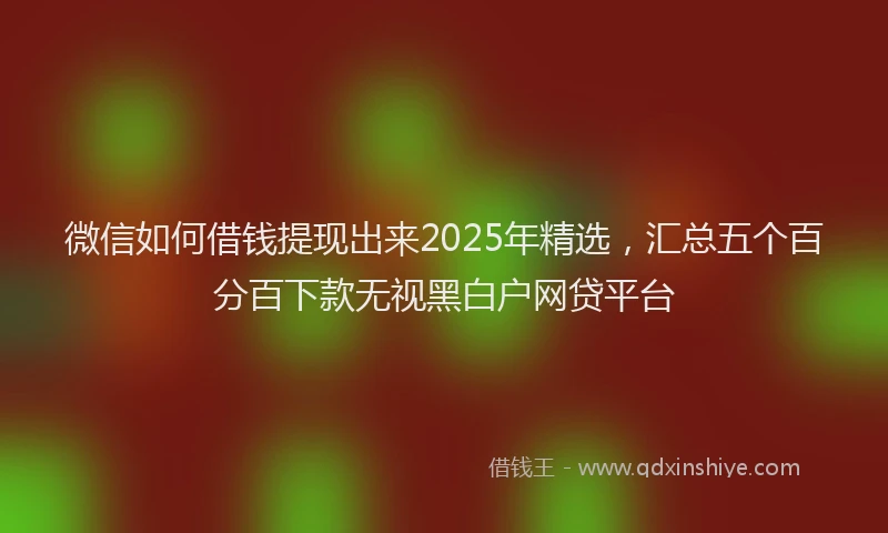 微信如何借钱提现出来2025年精选，汇总五个百分百下款无视黑白户网贷平台