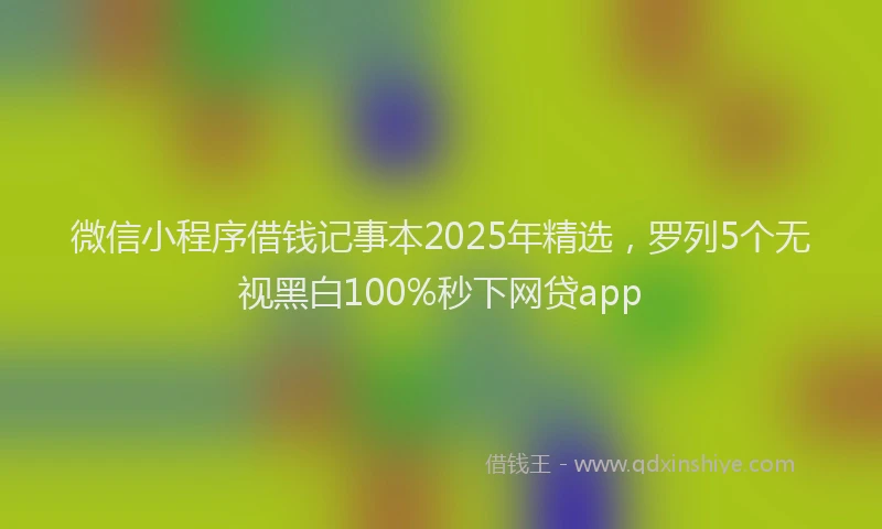 微信小程序借钱记事本2025年精选，罗列5个无视黑白100%秒下网贷app