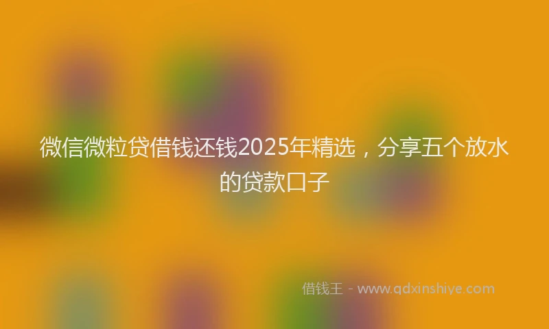 微信微粒贷借钱还钱2025年精选，分享五个放水的贷款口子