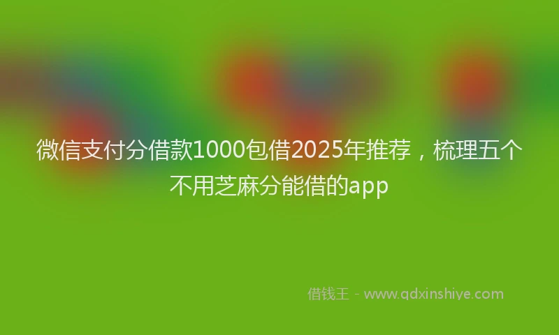 微信支付分借款1000包借2025年推荐，梳理五个不用芝麻分能借的app