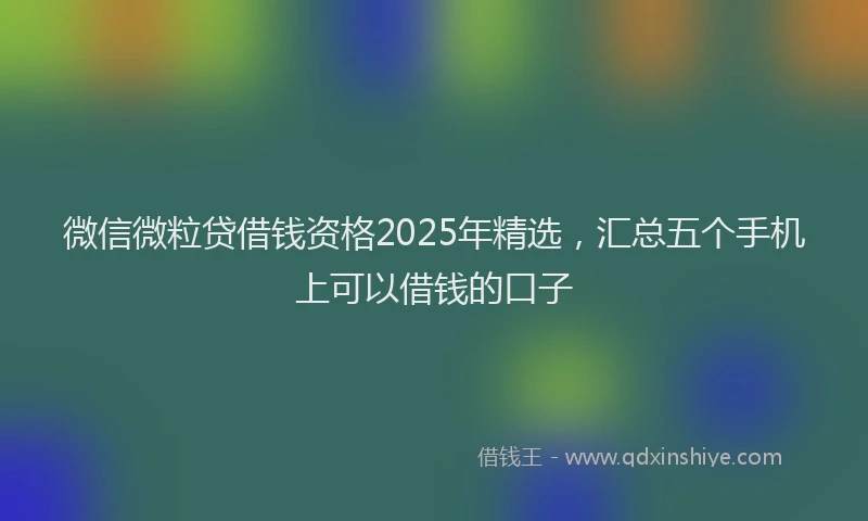 微信微粒贷借钱资格2025年精选，汇总五个手机上可以借钱的口子