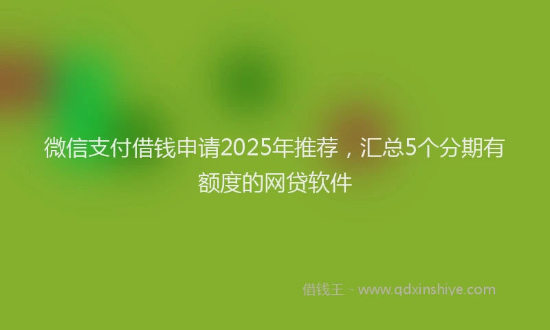 微信支付借钱申请2025年推荐，汇总5个分期有额度的网贷软件